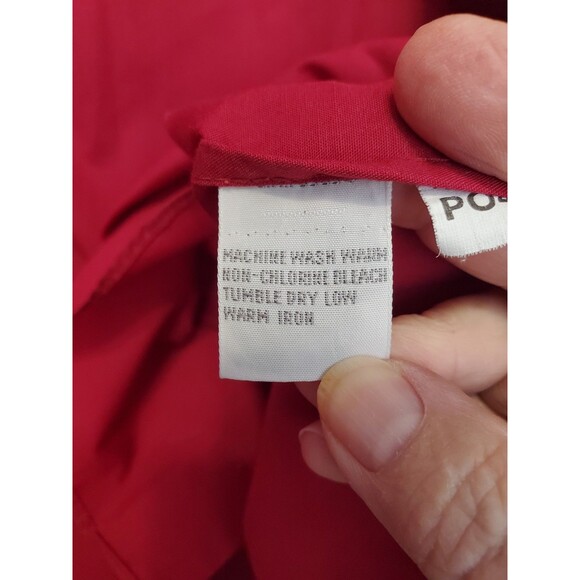 Foxcroft Wrinkle Free Red Cotton Blend Long Sleeve Button-Up Shirt Size 18 - Picture 5 of 6